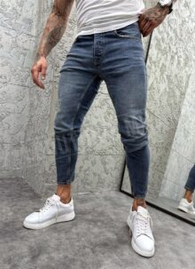 Мъжки дънки в син цвят slim fit A1364