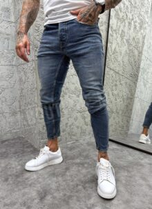 Мъжки дънки в син цвят slim fit A1364