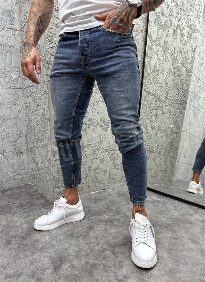 myjki-dynki-v-sin-cvqt-a1364 Мъжки дънки в син цвят slim fit A1364