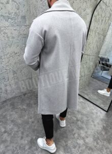 Мъжко дълго палто в сив цвят PL1049-5