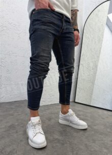 Мъжки дънки в тъмно син цвят slim fit A1509