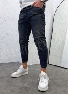 Мъжки дънки в тъмно син цвят slim fit A1509