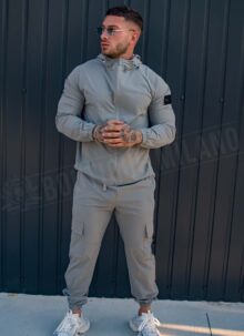 Мъжки изчистен спортен екип в сиво L03-2