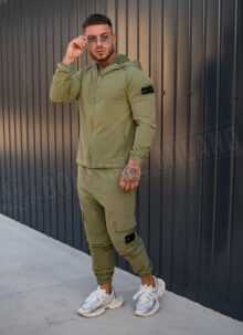 Мъжки изчистен спортен екип в зелено L03-3