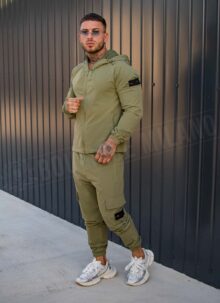 Мъжки изчистен спортен екип в зелено L03-3