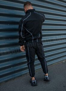Мъжки спортен комплект "PIPING TRACKSUIT" – черно L1511-1