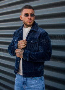 Мъжко кадифено яке в тъмносин цвят K1160-2
