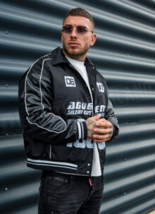 Мъжко колежанско яке тип Varsity / Racing в черен цвят K059-1
