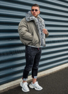 Мъжко зимно яке с богата пухена яка "LUX FUR BOMBER" K20154-2