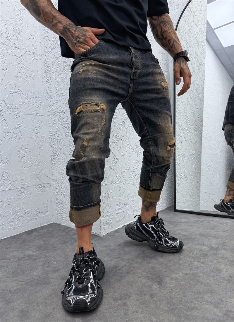 Мъжки протрити дънки с "Dirt Mud Wash" ефект A8591