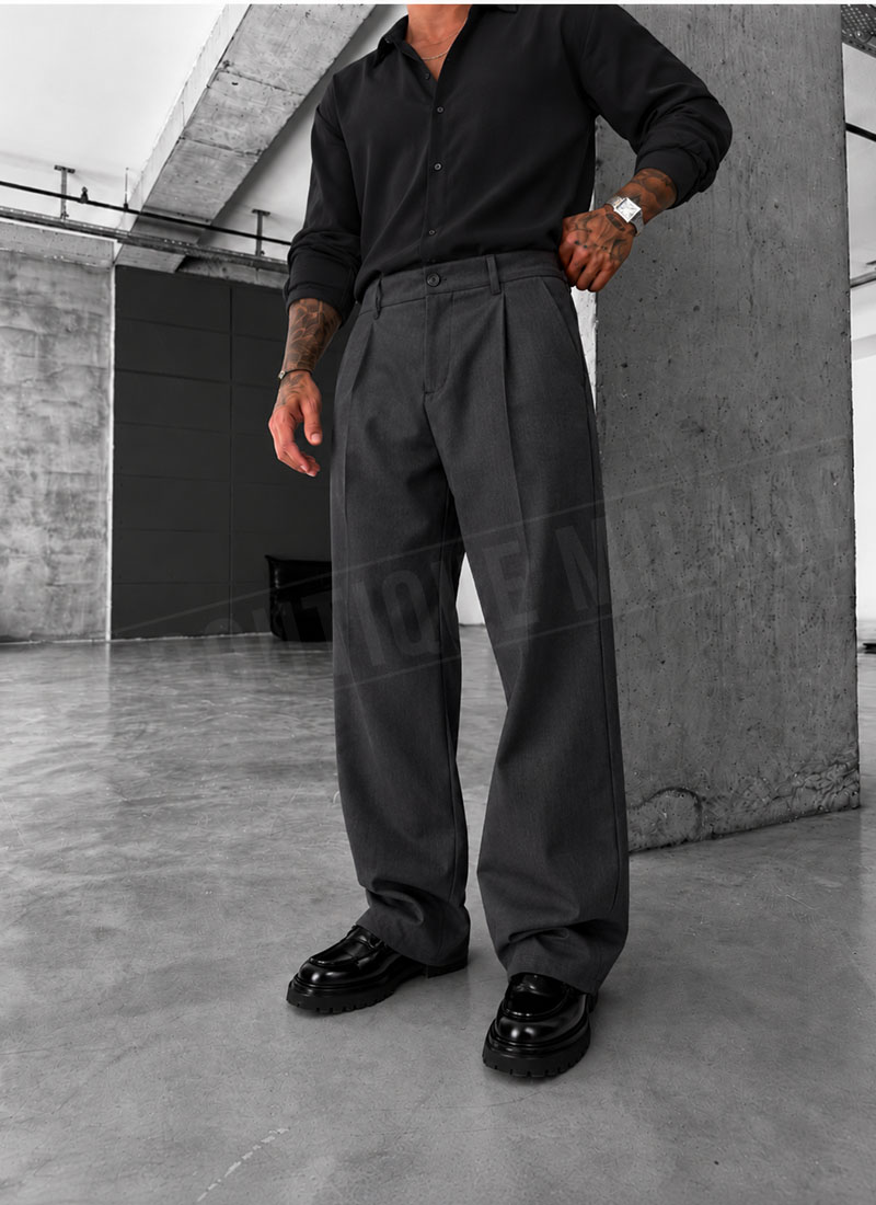 Мъжки панталон в сив цвят свободната кройка (Baggy fit) P2897-4